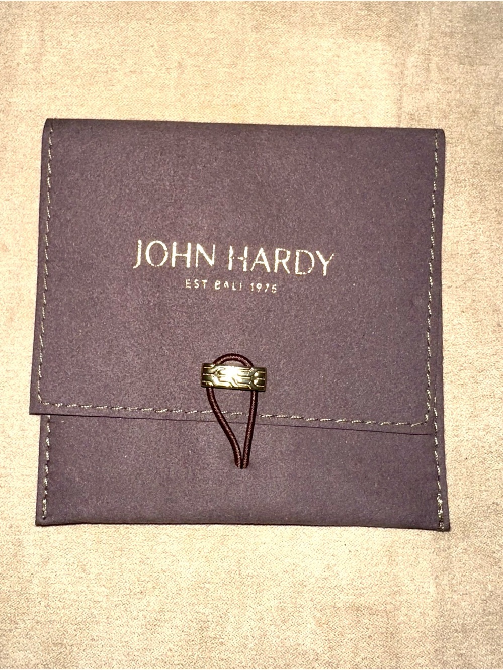 John Hardy Brown Microfiber Jewelry Pouch Dust Bag